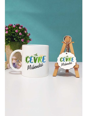 Hedizu Çevre Mühendisi Hediye Kupa Bardak ve Anahtarlık