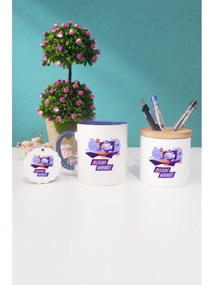 Hedizu Bilgisayar Mühendisi Lacivert Kupa Bardak Kalemlik Anahtarlık