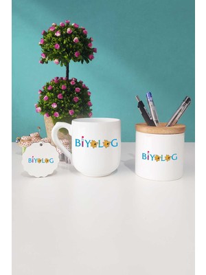 Hedizu Biyolog Oval Kupa Bardak Kalemlik Anahtarlık