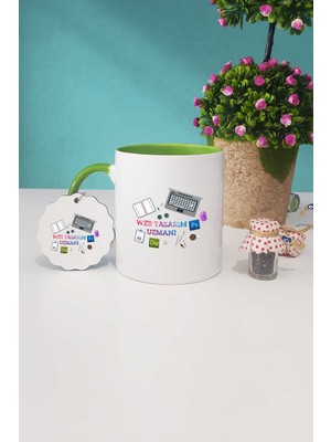 Hedizu Web Tasarım Uzmanı Hediye Yeşil Kupa Bardak Anahtarlık