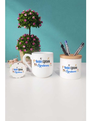 Hedizu Beden Eğitimi Öğretmeni Oval Kupa Bardak Kalemlik Anahtarlık