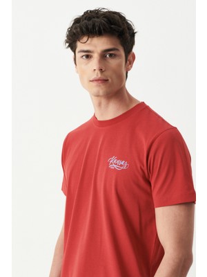 Riders By Lee Riders By Lee Regular Fit Normal Kesim Bisiklet Yaka Kırmızı Tişört