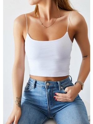 Twomeey Askılı Krop (Beyaz)