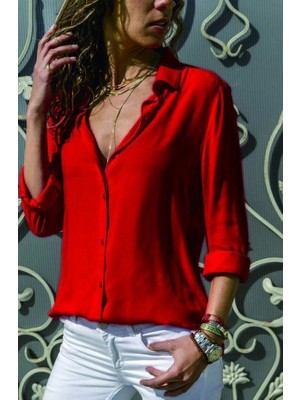 Twomeey Dokuma Viskon Kumaş Basic Gömlek (Renk Seçenekli)