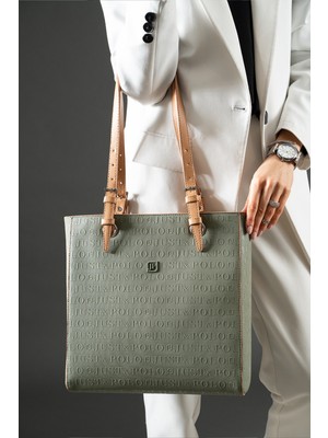 Just Polo Kadın Gofraj Baskılı Büyük Boy Omuz Çantası ve Cüzdan Kombini 94067 MN