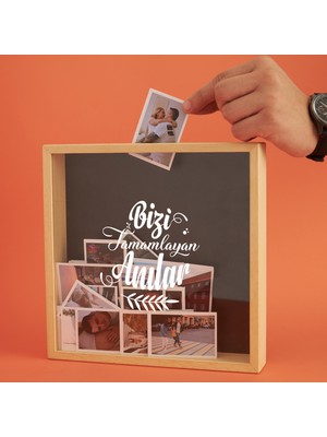 Hediyesepeti Hediye Sepeti Bizi Tamamlayan Anılar Tasarımlı Ahşap Anı Kumbarası