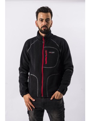 Freecamp Man Full Zipper Fleece-Siyah-Kırmızı