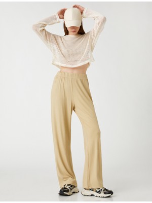 Koton Kaşkorse Eşofman Altı Beli Lastikli Bol Paça