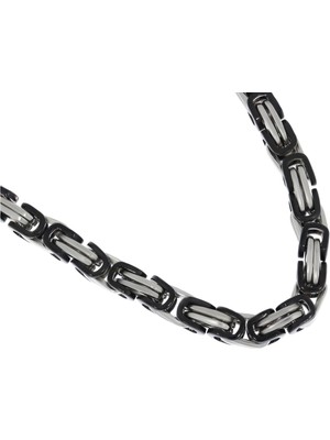 Celikchi Erkek Çelik Siyah Detay Kral Kolye