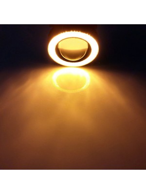 STS Oto Aksesuar Ford Focus 2 Uyumlu, Universal Mercekli LED Angel Sis Farı, 76MM Turuncu Renk