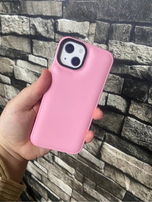 Bilişim Aksesuar iPhone 14 Puffer Şişme Kılıf Iç Kısmı Kadifeli Kapak Pembe