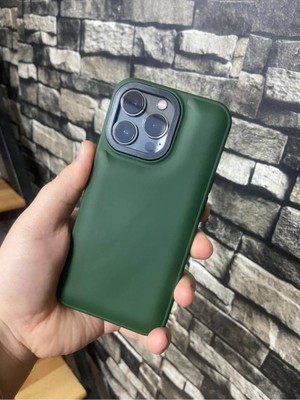 Casetify iPhone 13 Pro Max Puffer Şişme Kılıf Iç Kısmı Kadifeli Kapak Hakiyeşil