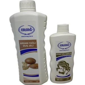 Argan Yağlı Duş Jeli 1000 Ml+Argan Yağlı Şampuan 300 ml