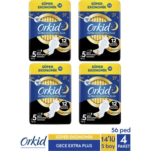 Süper Ekonomik Ultra Gece Extra Plus 14 Ad. 5 Boy X 4 Paket