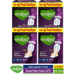 Supernight Gece Hijyenik Ped 22'Li X 4 Paket