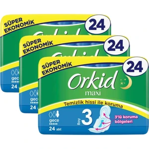Maxi Gece 24'Lü X 3 Adet = 72 Adet Ped