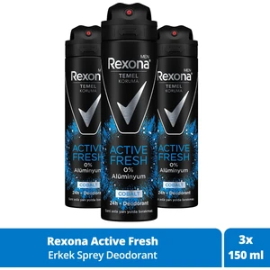 Men Temel Koruma Active Fresh Erkek Sprey Deodorant Cobalt 150 ml X3 Adet