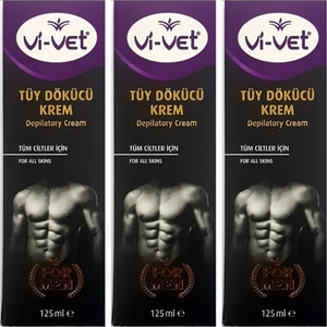 Vi Vet Vivet Erkek Tüy Dökücü Krem Tüm Ciltler 125ML x 3 Adet Vivet Formen