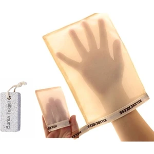 Kelebek Hakiki Koza İpeği Banyo Kesesi 2'li Somon Renk Normal Ciltler İçin Gözenek Açıcı