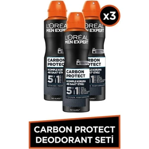 L'Oréal Paris Men Expert L'oreal Paris Men Expert Carbon Protect Anti Perspirant 5'ı 1 Arada Erkek Sprey Deodorant 150 ml 3'