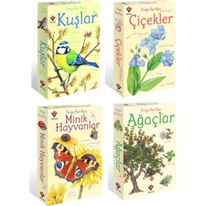 Doğa Kartları Ağaçlar - Kuşlar - Çiçekler - Minik Hayvanlar (4 Kutu Set)