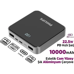 10000 mAh Powerbank 22.5W PD 4 Portlu LED Göstergeli Taşınabilir Hızlı Şarj Cihazı