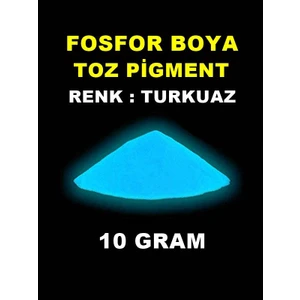 Karanlıkta Parlayan Fosfor Boya 10 Gram Renk Mavi Turkuaz