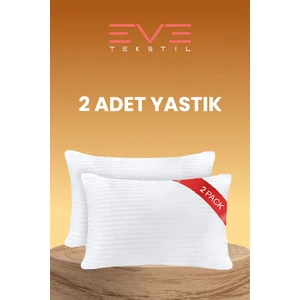 Eve 2 Adet Çizgili Saten Silikon Elyaf Yastık  900 gr