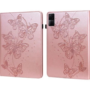 Xfashion Xiaomi Için Redmi Pad Için Kelebek Basılı Pu Deri Kart Tutucu Koruyucu Kapak Katlanabilir Stand Elastik Bantlı Anti Damla Kılıf (Yurt Dışından)