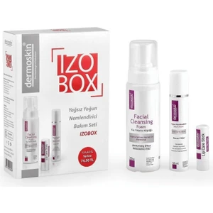 Izobox Bakım Seti Yüz Yıkama Köpük 200ML Nemlendirici Krem 50ML Lip Stick 3,9g