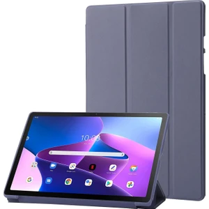 Xfashion Lenovo Tab M10 Plus (Gen 3) Üç Katlı Stand Pu Deri Kapağı Tam Koruma Yumuşak Silikon Tablet Kılıfı (Yurt Dışından)