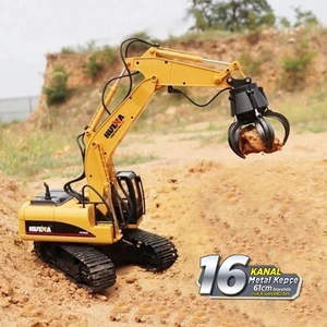 Huına 1/14 Yüksek Kalite 16 Kanal Rc Model Grabber Paletli Ekskavatör Kavrayıcı Kollu Uzaktan Kumandali Çok Fonksiyonlu Iş Makinası - 2.4g Sesli & Işıklı - 1571
