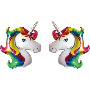 Rönesans Parti 2'li Tek Boynuzlu At Unicorn Folyo Balon Koyu Renk 87X117 cm