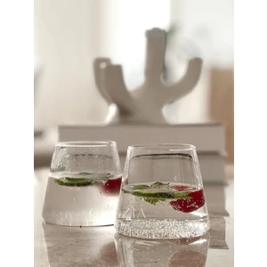 Isıya Dayanıklı Sunum Japon Tarzı Fuji Dağ Cam Bardak | Koni Bardak | 2 Adet 300 ml (8CMX9CM)