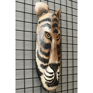 Boho Bazzar Ahşap El Yapımı Kaplan Mask / Duvar Dekoru 50 cm