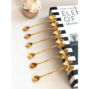 Chance Gift Gold Kaplama Kelebek Figür Mineli 6'lı Çay Kaşığı