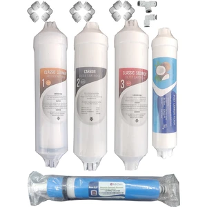 Aqua Bella Tüm Kapalı Kasa Su Arıtma Cihazları ile Uyumlu Inline 5'li Filtre Seti