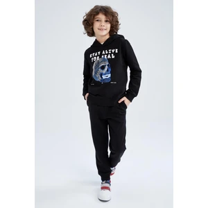 Erkek Çocuk Kapüşonlu Baskılı Sweatshirt Eşofman Altı 2'li Takım Z5455A623SP