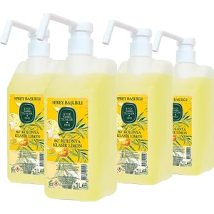 Eyüp Sabri Tuncer Klasik Limon Kolonyası Sprey Başlıklı 1 Lt x 4