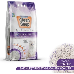 Clean Step Lavanta Kokulu Topaklanan Ince Tane Bentonit Kedi Kumu 10 Lt