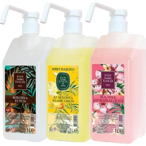 Eyüp Sabri Tuncer Kolonya Sprey Başlıklı 1 Lt Klasik Limon, Tütün ve Japon Kiraz Çiçeği