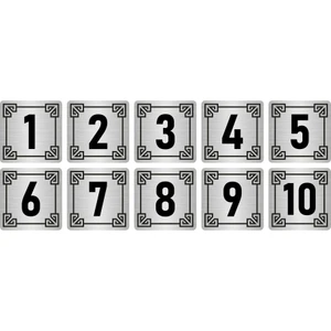 Özarslan Dizayn Metal Kapı Masa Dolap Numara Levhası 5X5 cm Gümüş Renk 10 Adet (1…10)