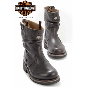 Harley Davidson Dark Brown Leather Kadın Bot & Bootie HD0777063403