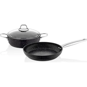 Casa Milano Blackline 22 cm Karnıyarık & 22 Tava 3 Parça Set