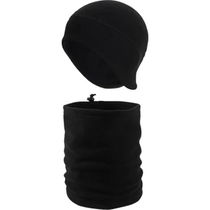 Axe Sportswear  Siyah Kışlık Termal Polar Kulaklıklı Bere - Ipli Polar Boyunluk 2'li Set