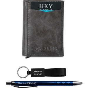 Hky Isme Özel Suni Mekanizmalı Kartlık & Cüzdan Kalem Anahtarlık Hediyeli