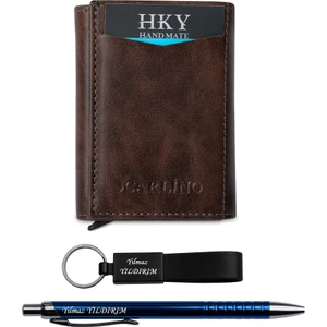 Hky Isme Özel Suni Mekanizmalı Kartlık & Cüzdan Kalem Anahtarlık Hediyeli
