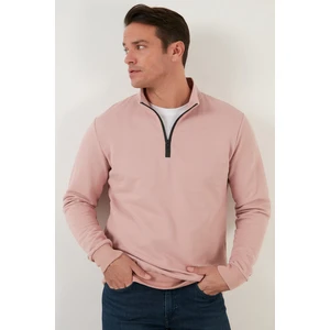 Pamuklu Slim Fit Yarım Fermuarlı Dik Yaka Sweat Erkek Sweat 5905400