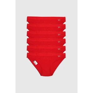 12 'li Tutku Yazılı Bayan Bikini Külot Kırmızı