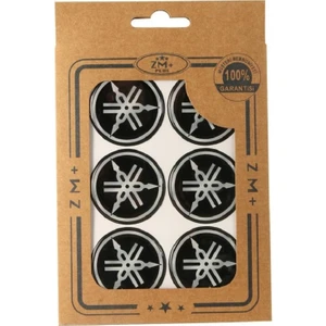 Zm+ Plus Yamaha Koruma Takozu Damla Etiket Sticker Ø39 mm Siyah-Beyaz